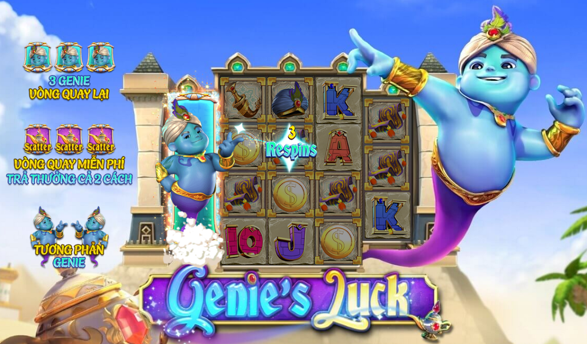Bật mí cách chơi Genie’s Luck Slot – Thần đèn may mắn từ 888B Top